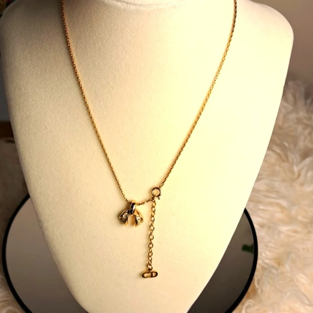 Christian Dior Gold Necklace Authentic